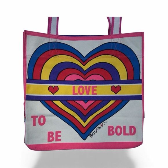 NWT Brighton Rainbow Bright Canvas Tote Bag Love To Be Bold Beach Summer - Picture 7 of 12